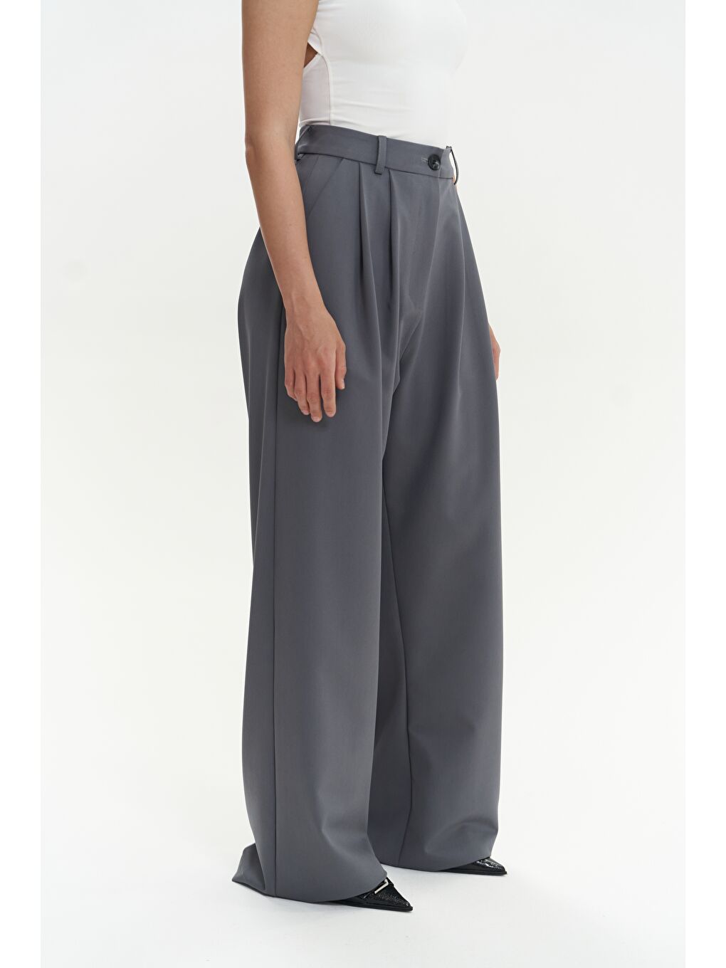 Kaylee Gri Palazzo Pantolon-6