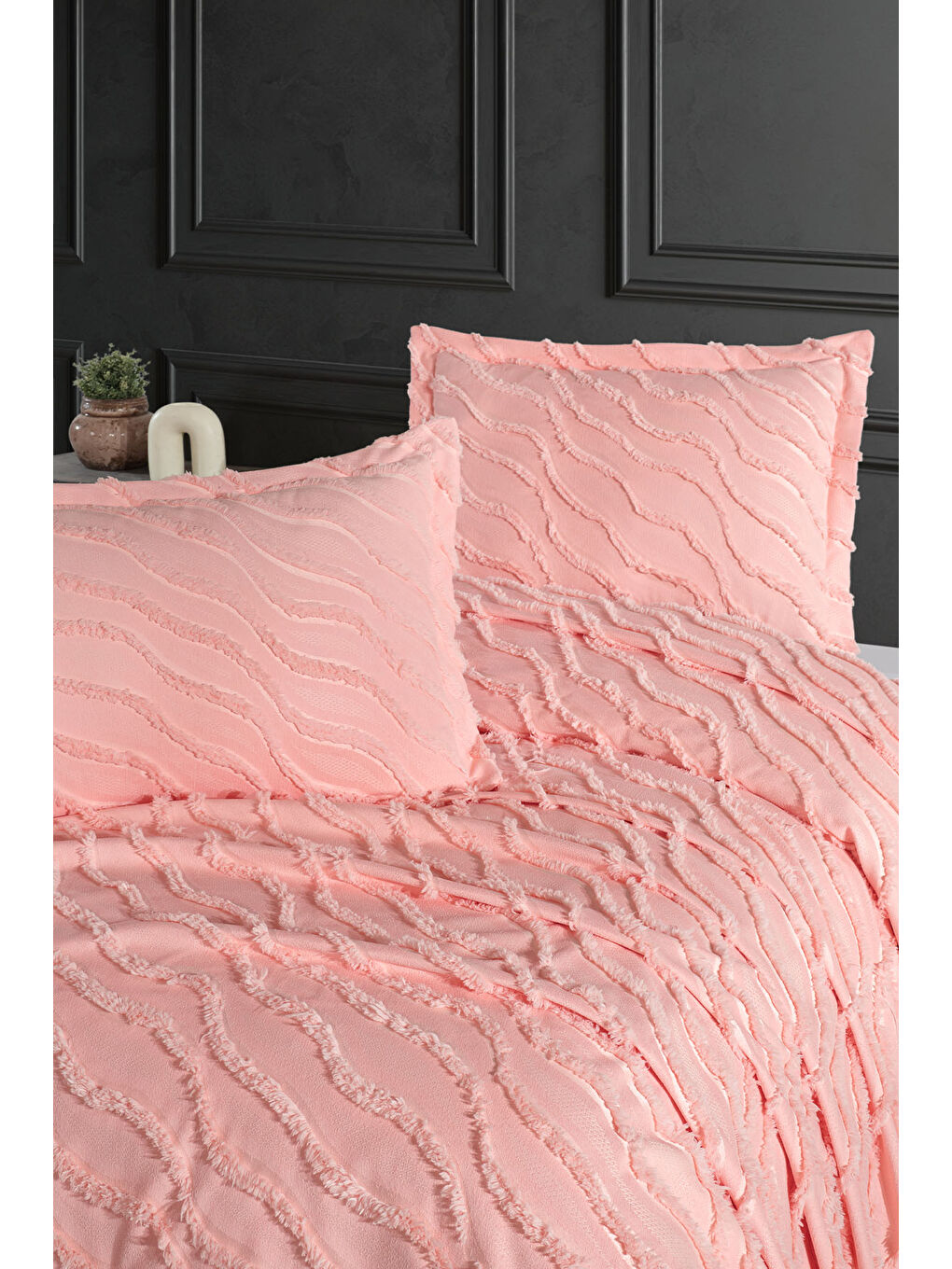 Pembe Verona Yatak Örtüsü Tek Kişilik (180x240 cm) Somon-2