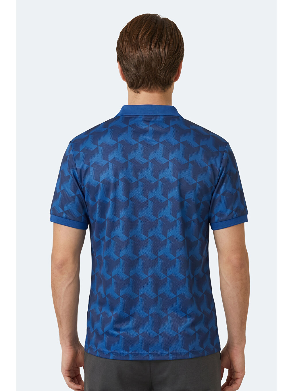 Erkek Polo Yaka Saks Mavi Tişört-5