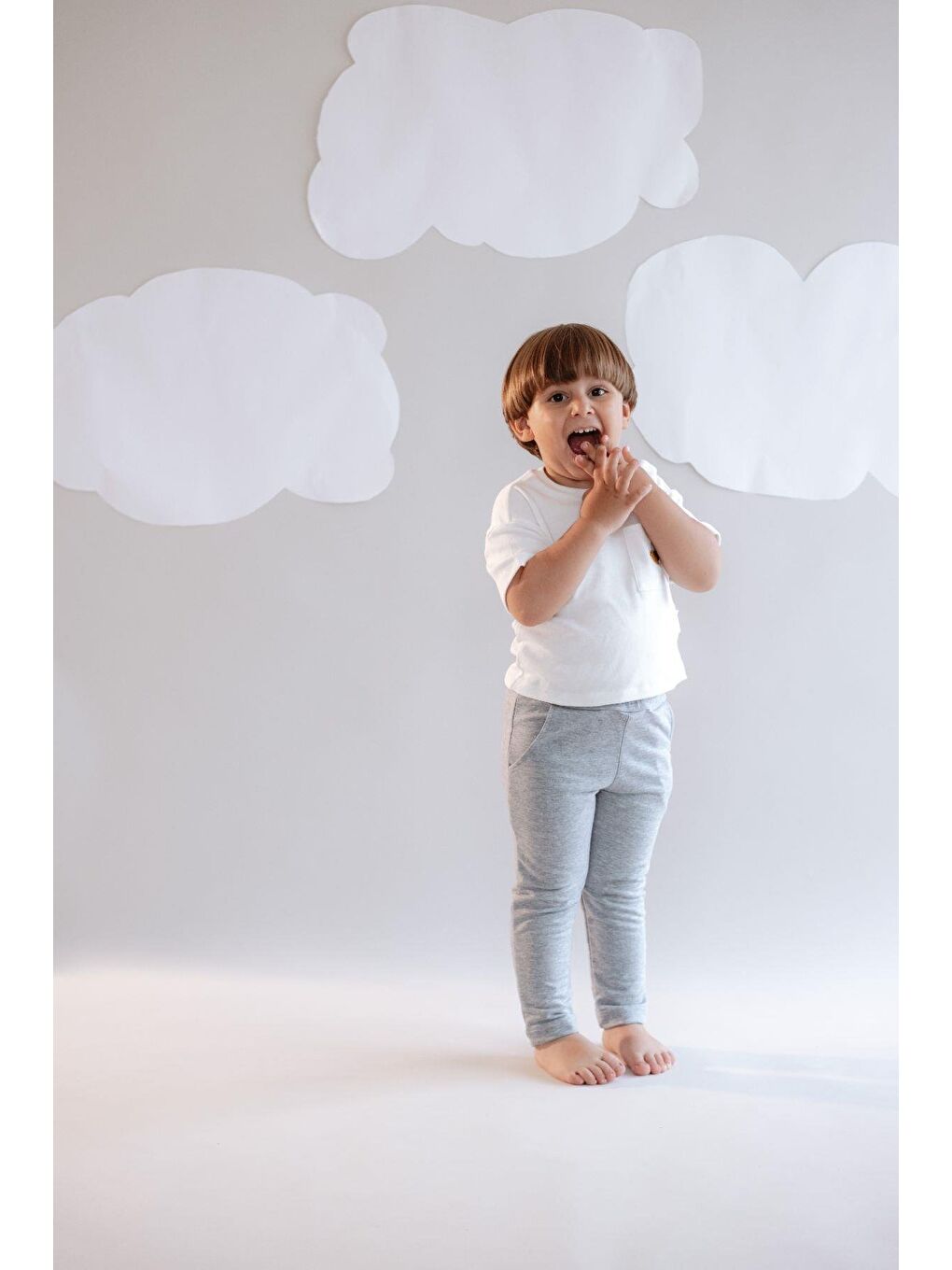 Erkek Çocuk Düz Paça Eşofman Altı 762 Gri-3