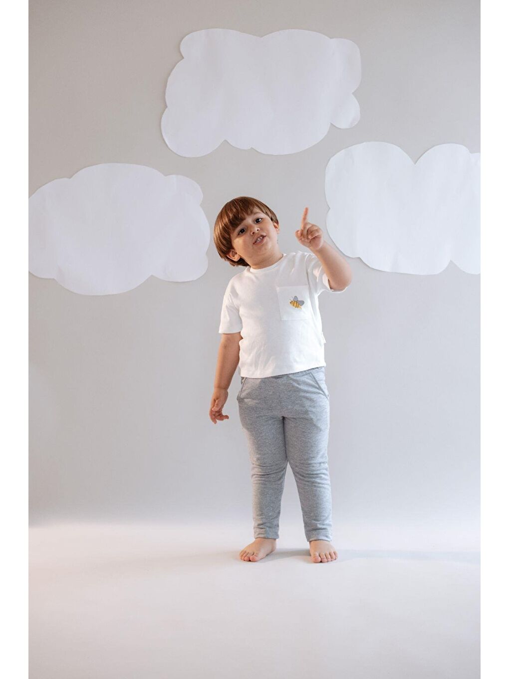 Erkek Çocuk Düz Paça Eşofman Altı 762 Gri-5