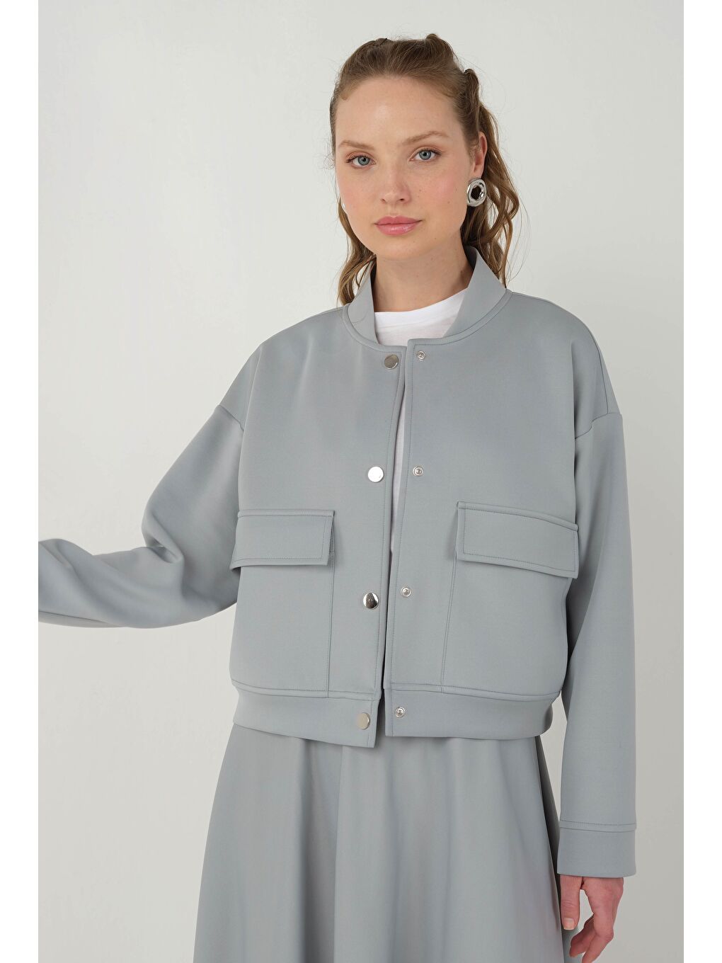 Scuba Bomber Ceket Gri-1