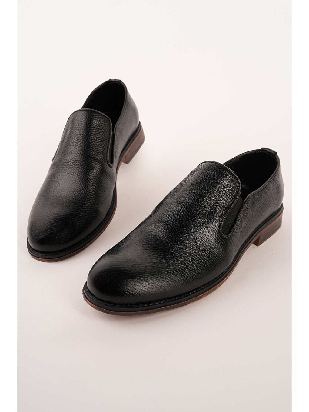 Siyah CRİSH Hakiki Deri Bağcıksız Erkek Günlük Klasik Casual Ayakkabı-1