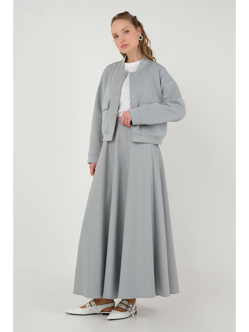 Scuba Bomber Ceket Gri-2