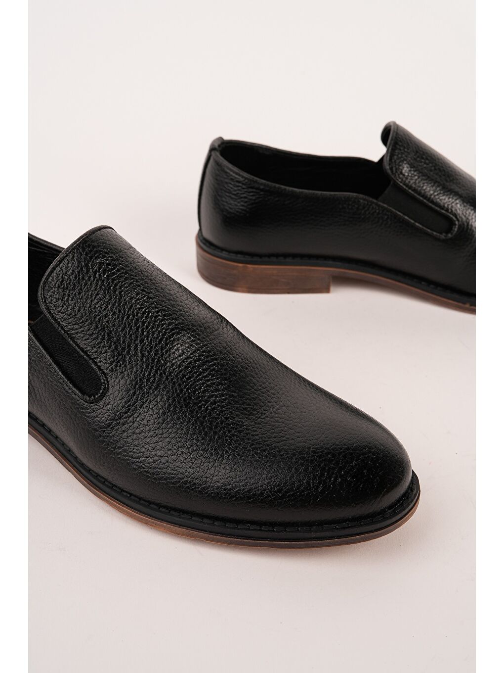 Siyah CRİSH Hakiki Deri Bağcıksız Erkek Günlük Klasik Casual Ayakkabı-2