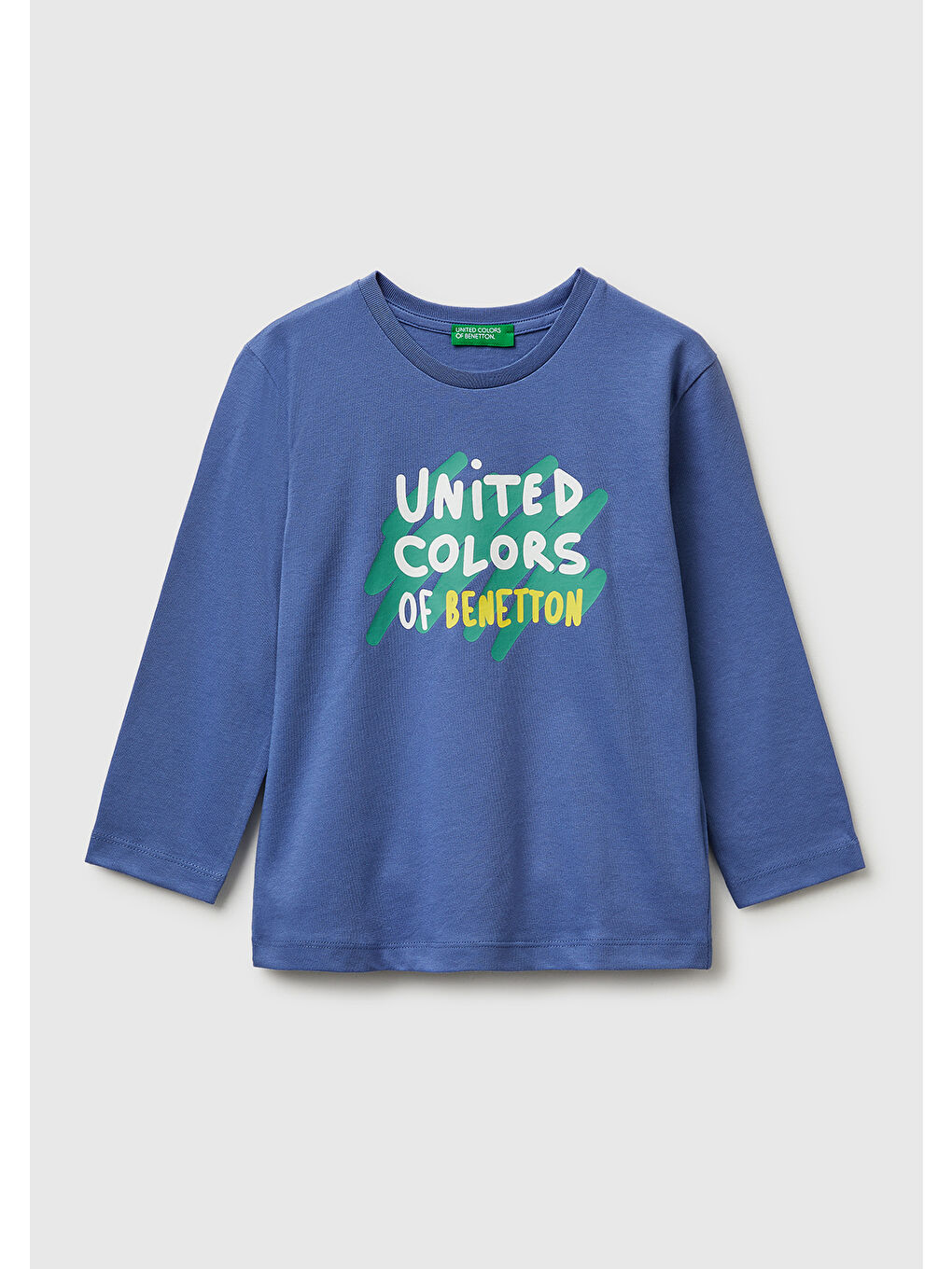 Karışık Erkek Çocuk Önü Logo Baskılı Yuvarlak Yaka Uzun Kollu T-Shirt