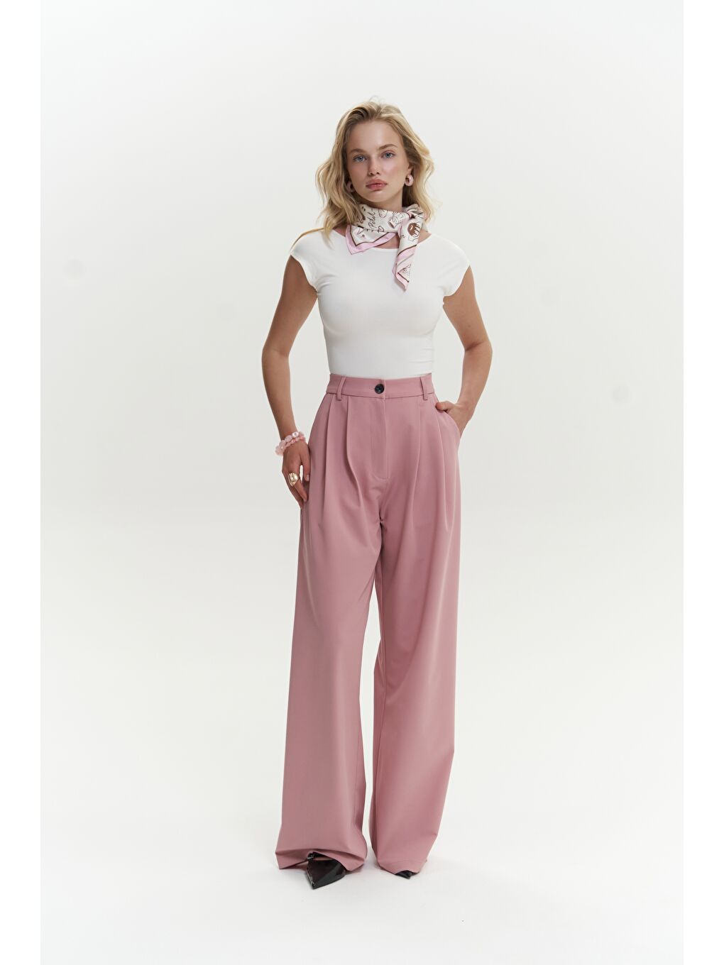 Mai Collection Kaylee Pembe Palazzo Pantolon
