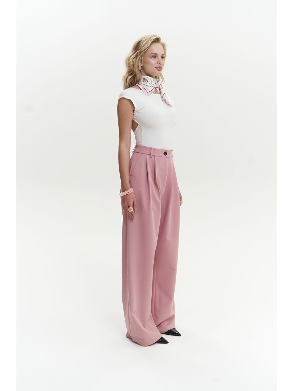 Mai Collection Kaylee Pembe Palazzo Pantolon - 1