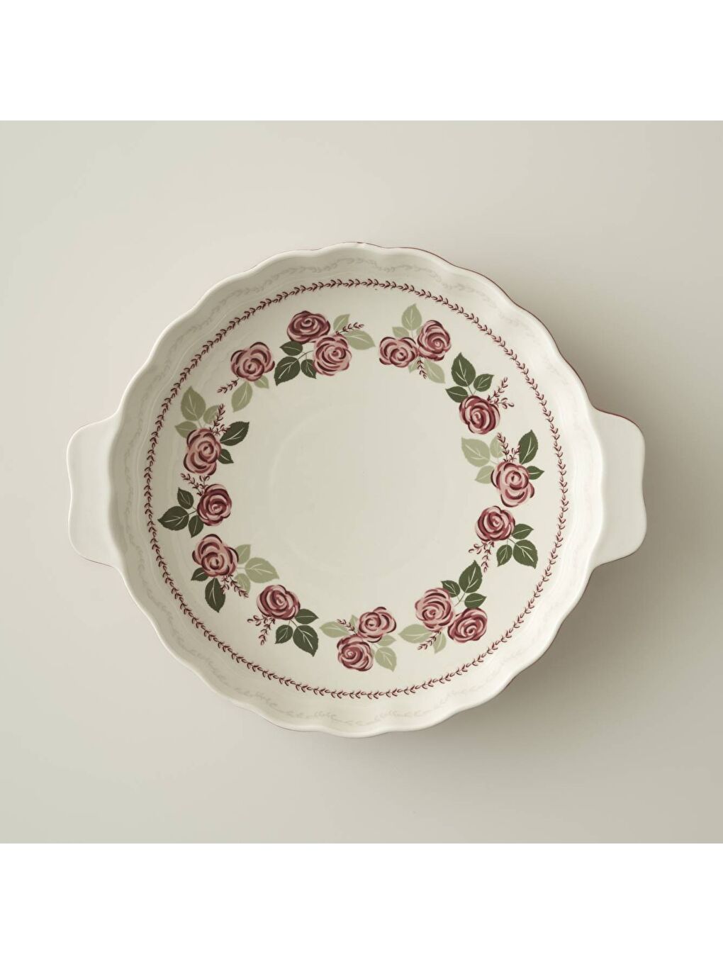 Rose Porselen Fırın Kabı Pembe (33x29x6 cm)