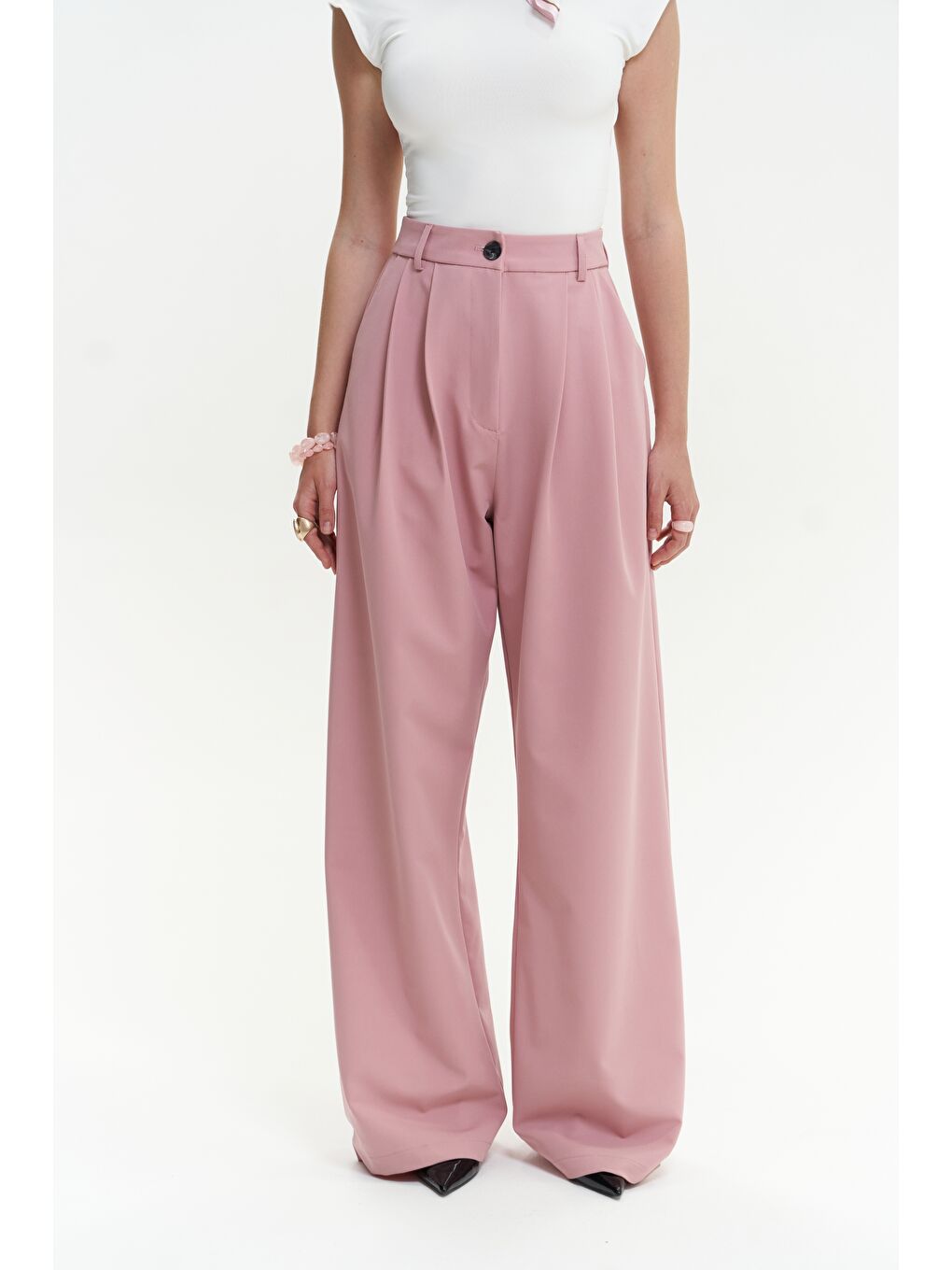 Mai Collection Kaylee Pembe Palazzo Pantolon - 4