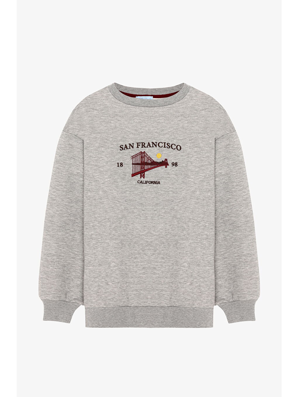 California Nakışlı Oversize Sweatshirt Grimelanj