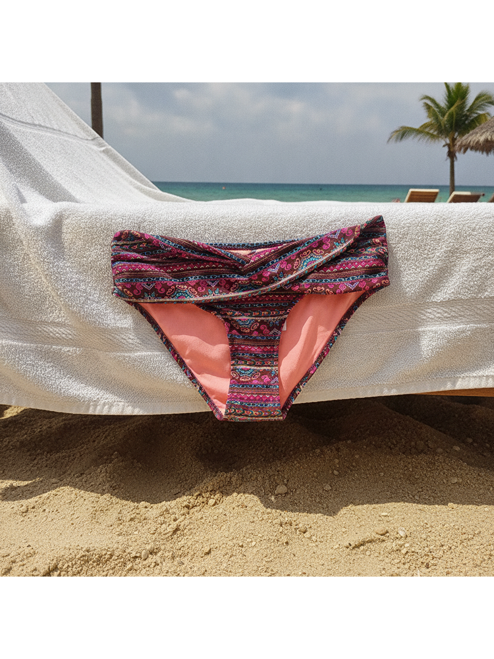 Karışık Kadın Plaj Giyim Desenli Bikini Alt Bb2566-1