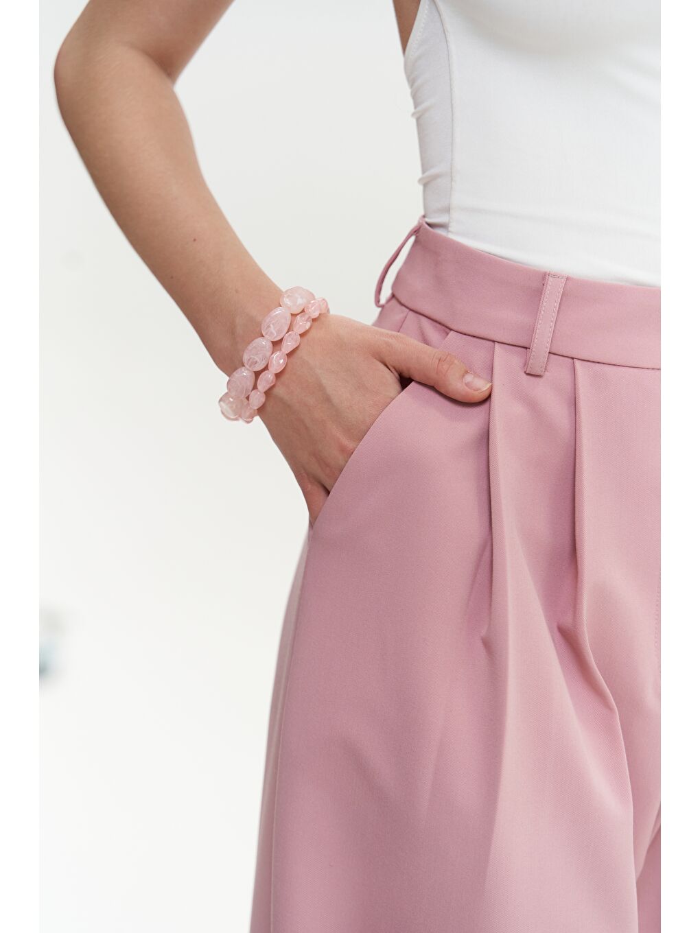 Mai Collection Kaylee Pembe Palazzo Pantolon - 6