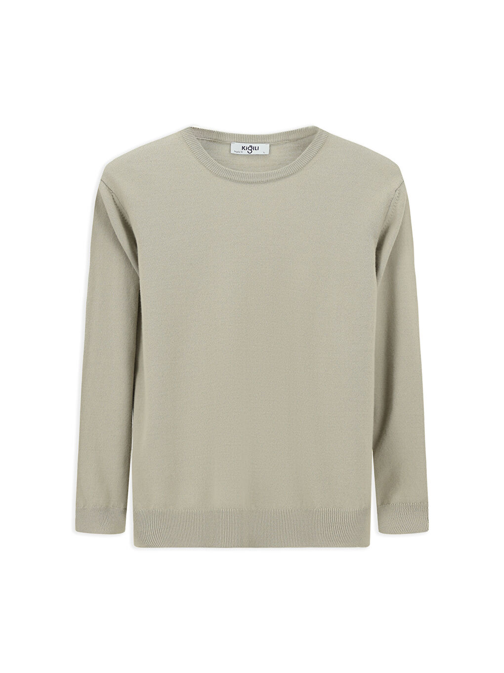 Bej Bisiklet Yaka Regular Fit Yünlü Örme Triko Kazak-6