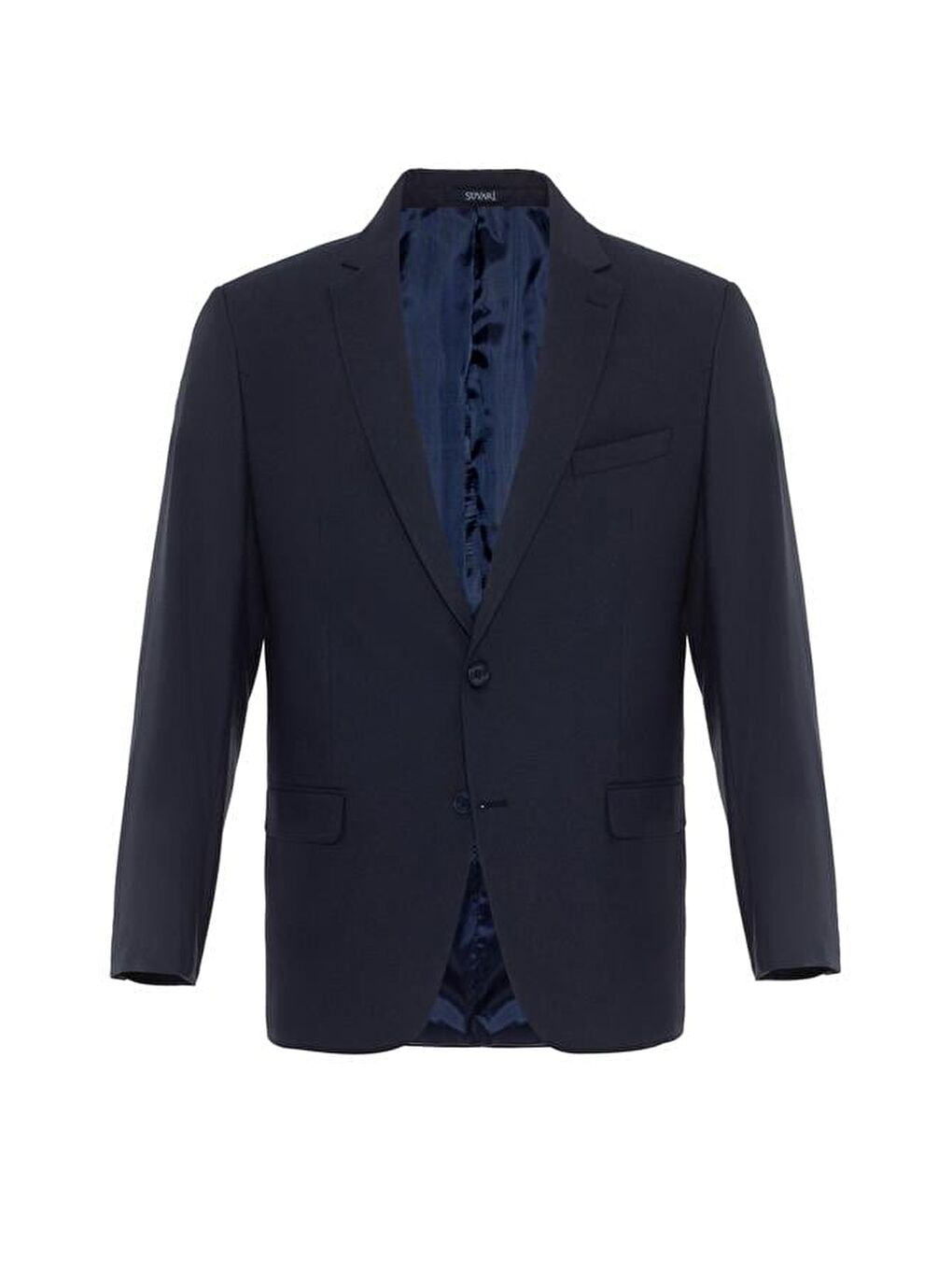 Lacivert Regular Düz Mono Yaka 6 Drop Takım Elbise-1