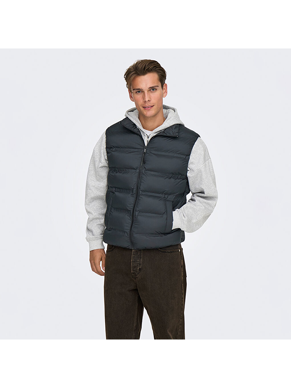 Union Seamless Life Puffer Erkek Siyah Dik Yaka Yelek