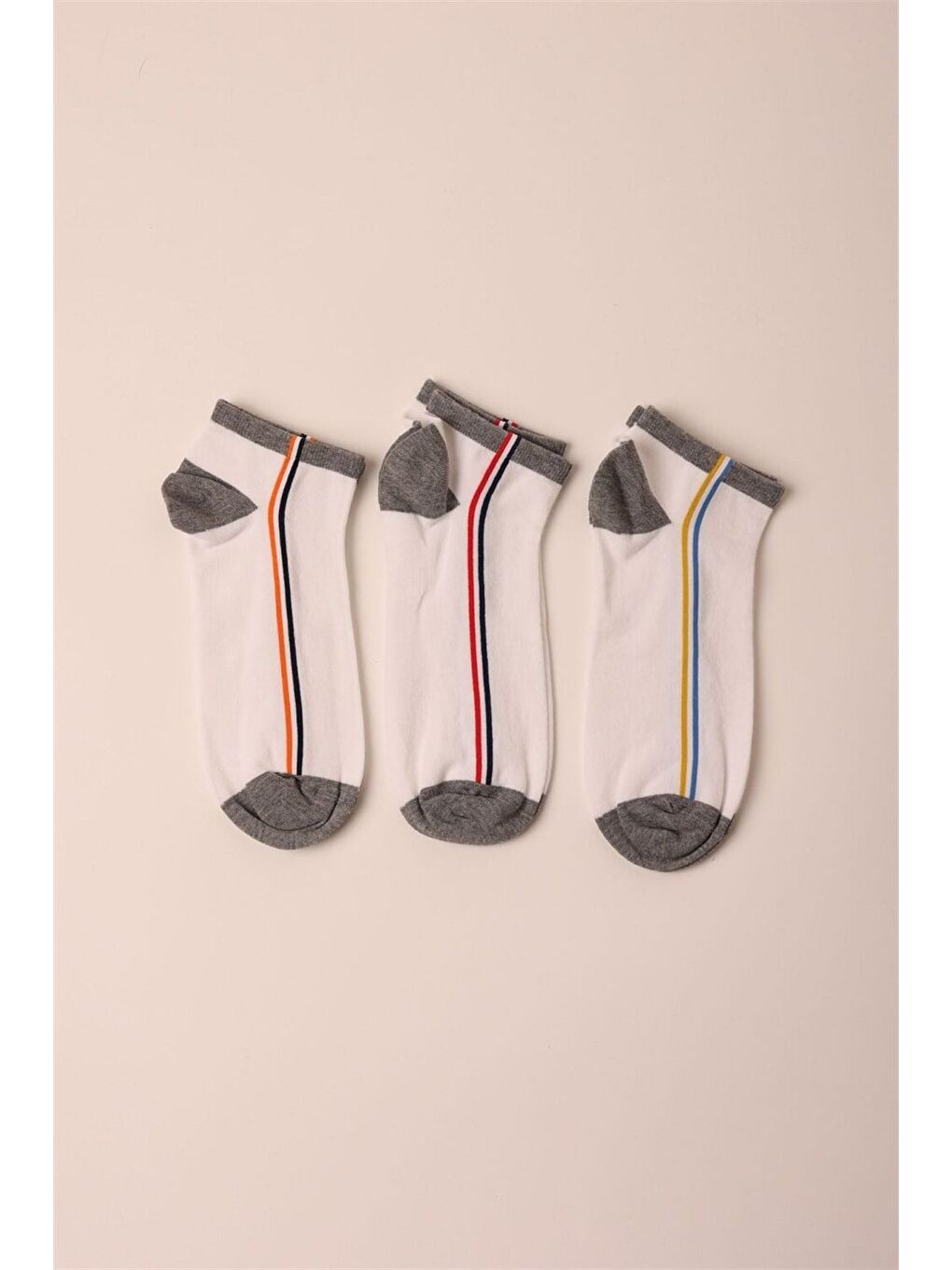 3 Lü Paket Way Erkek Patik Çorap Beyaz
