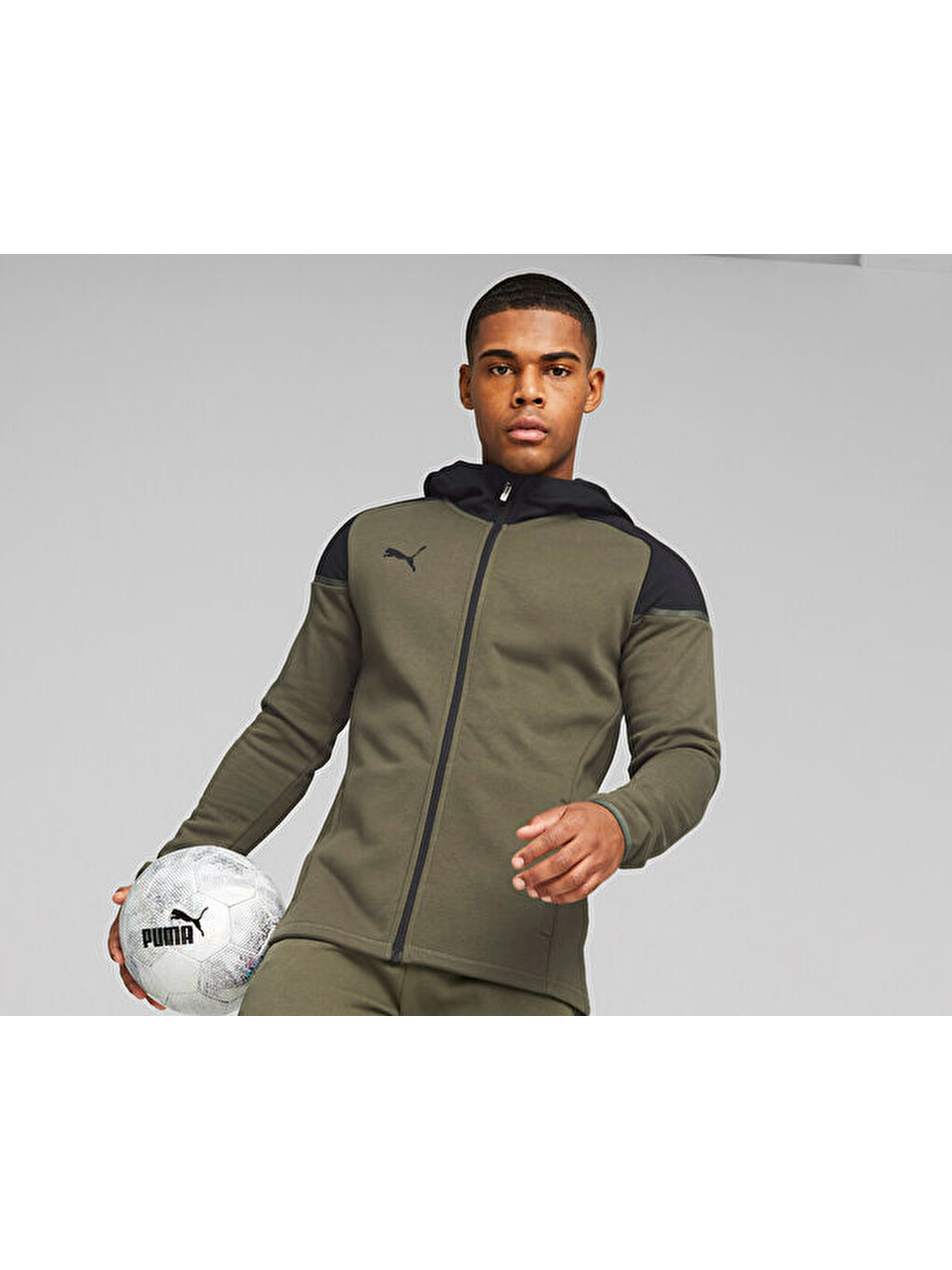 Teamcup Casuals Hooded Jkt Erkek Futbol Ceketi 65798735 Haki-2