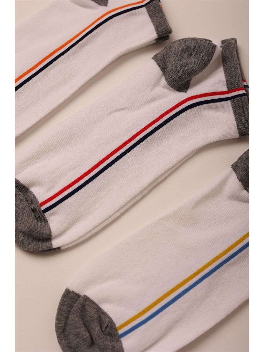 3 Lü Paket Way Erkek Patik Çorap Beyaz-2