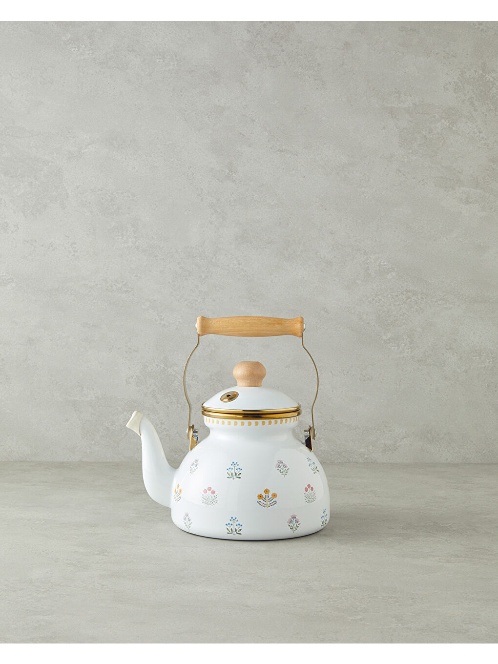 Ornate Retro Emaye Demlik 2,4 lt Beyaz