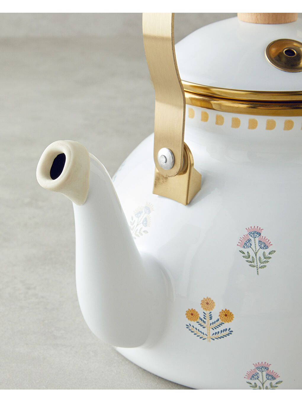 Ornate Retro Emaye Demlik 2,4 lt Beyaz-1