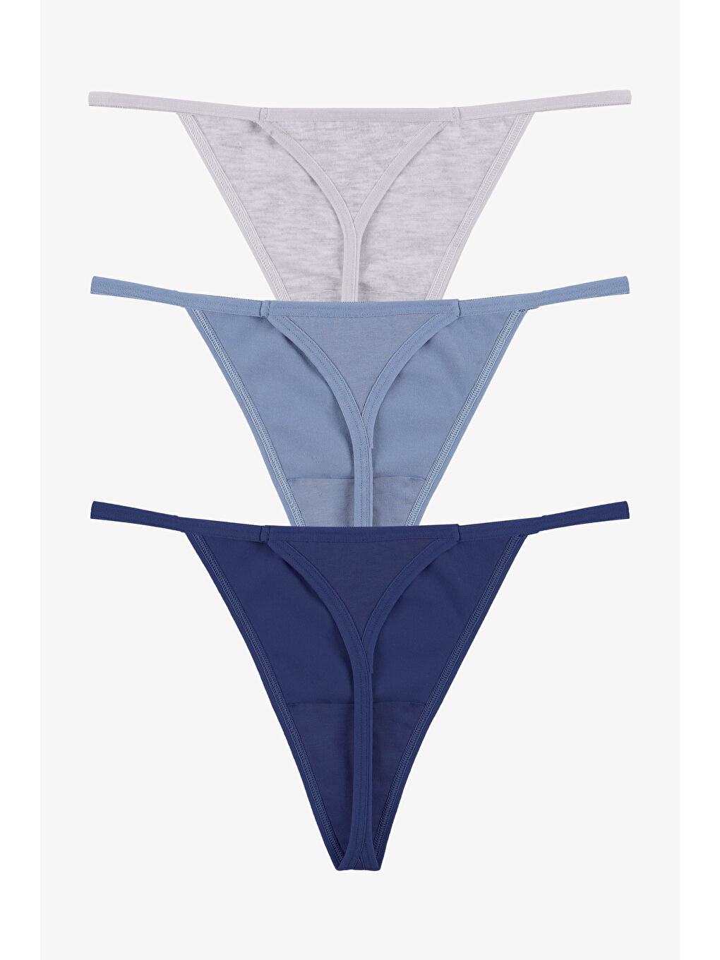 Mavi Kadın Pamuklu Basic Tanga Külot 3'lü Paket-1