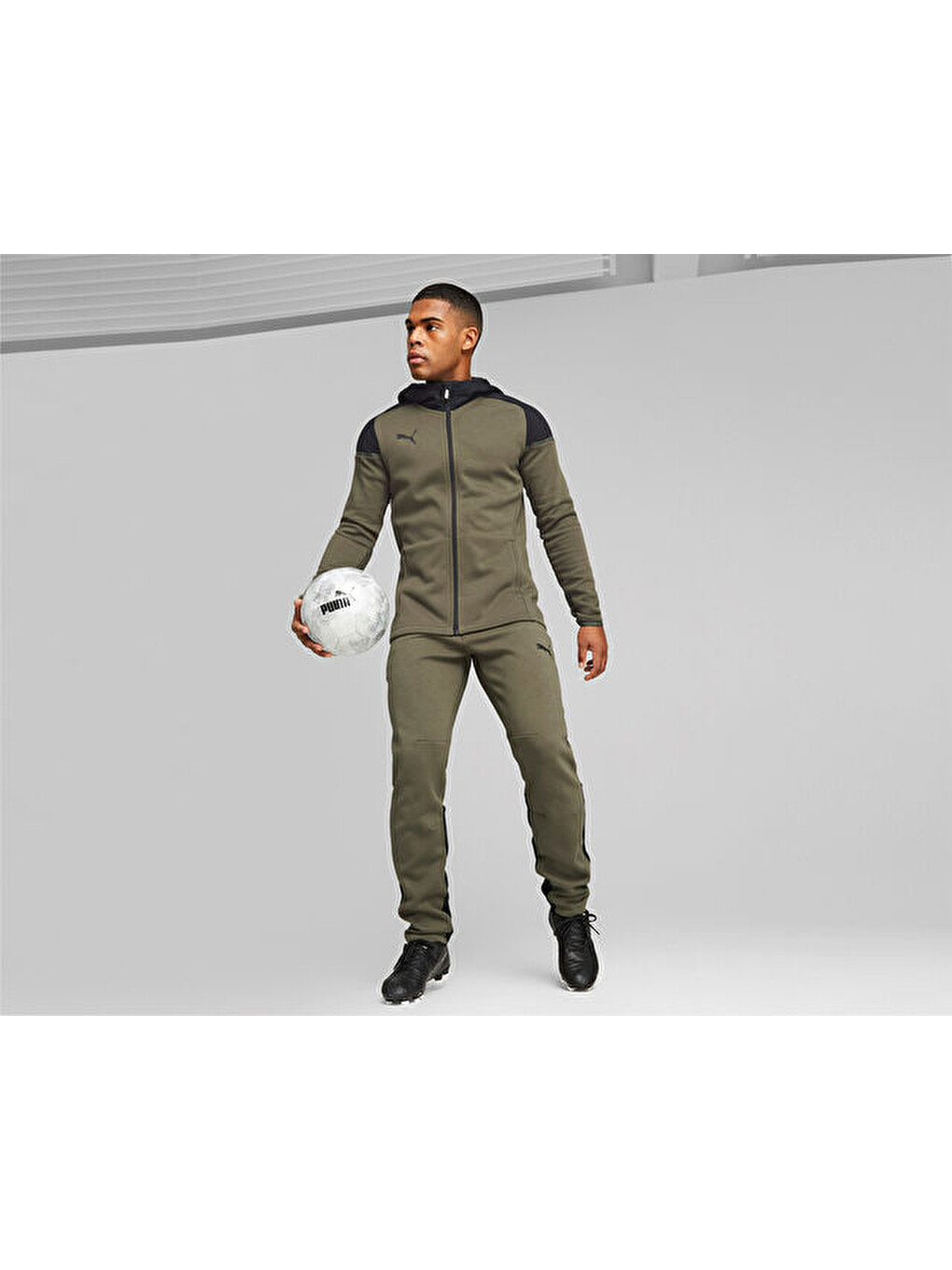 Teamcup Casuals Hooded Jkt Erkek Futbol Ceketi 65798735 Haki-4