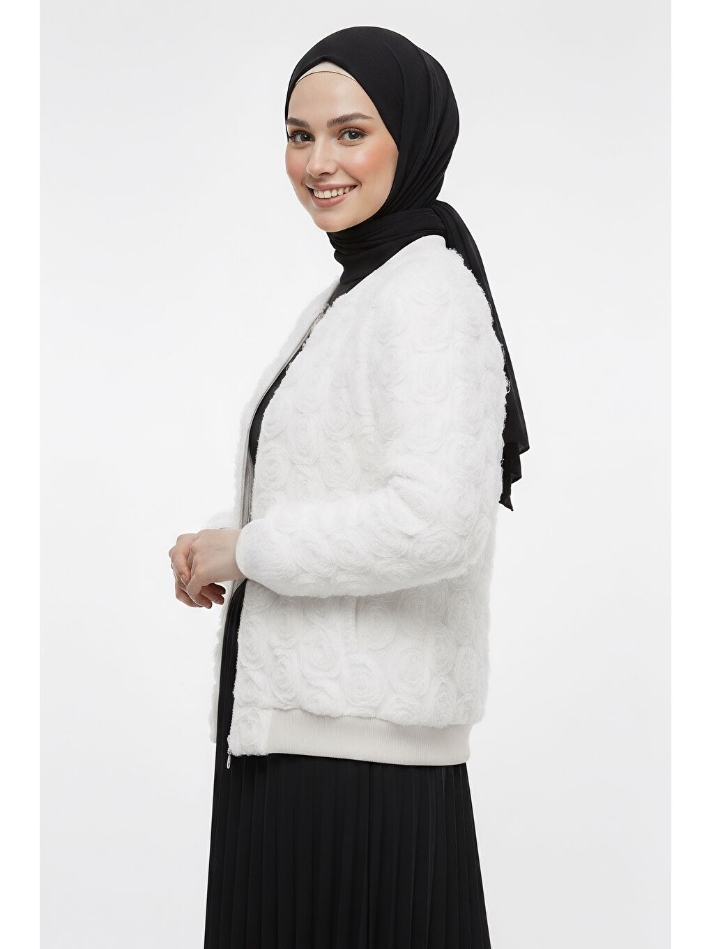 Güllü Tül Mont Beyaz - 28026-BEYAZ-1