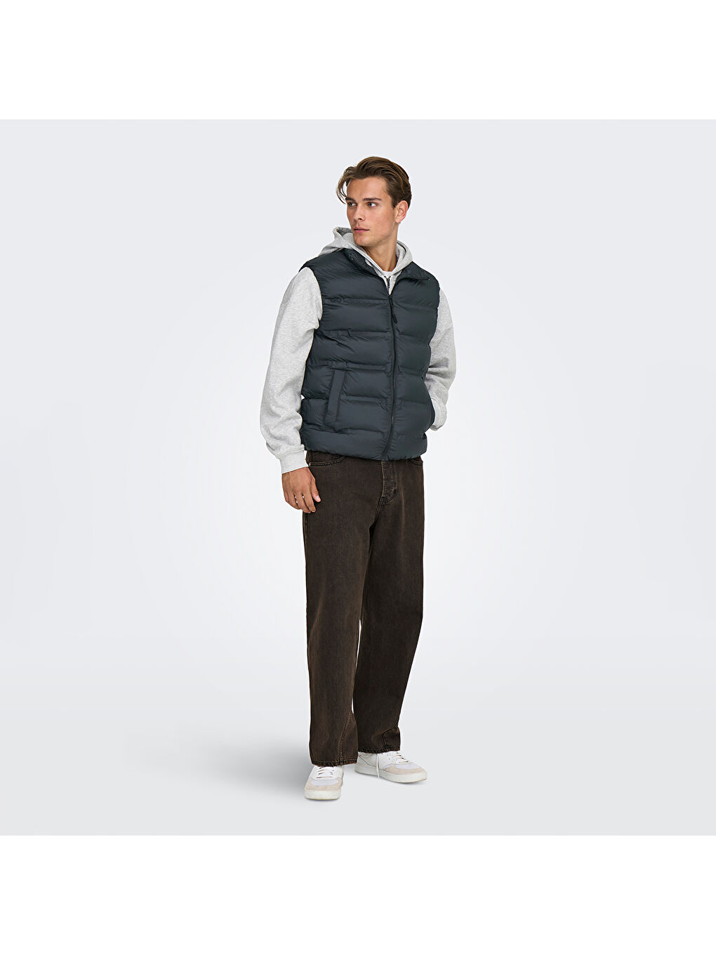 Union Seamless Life Puffer Erkek Siyah Dik Yaka Yelek-2