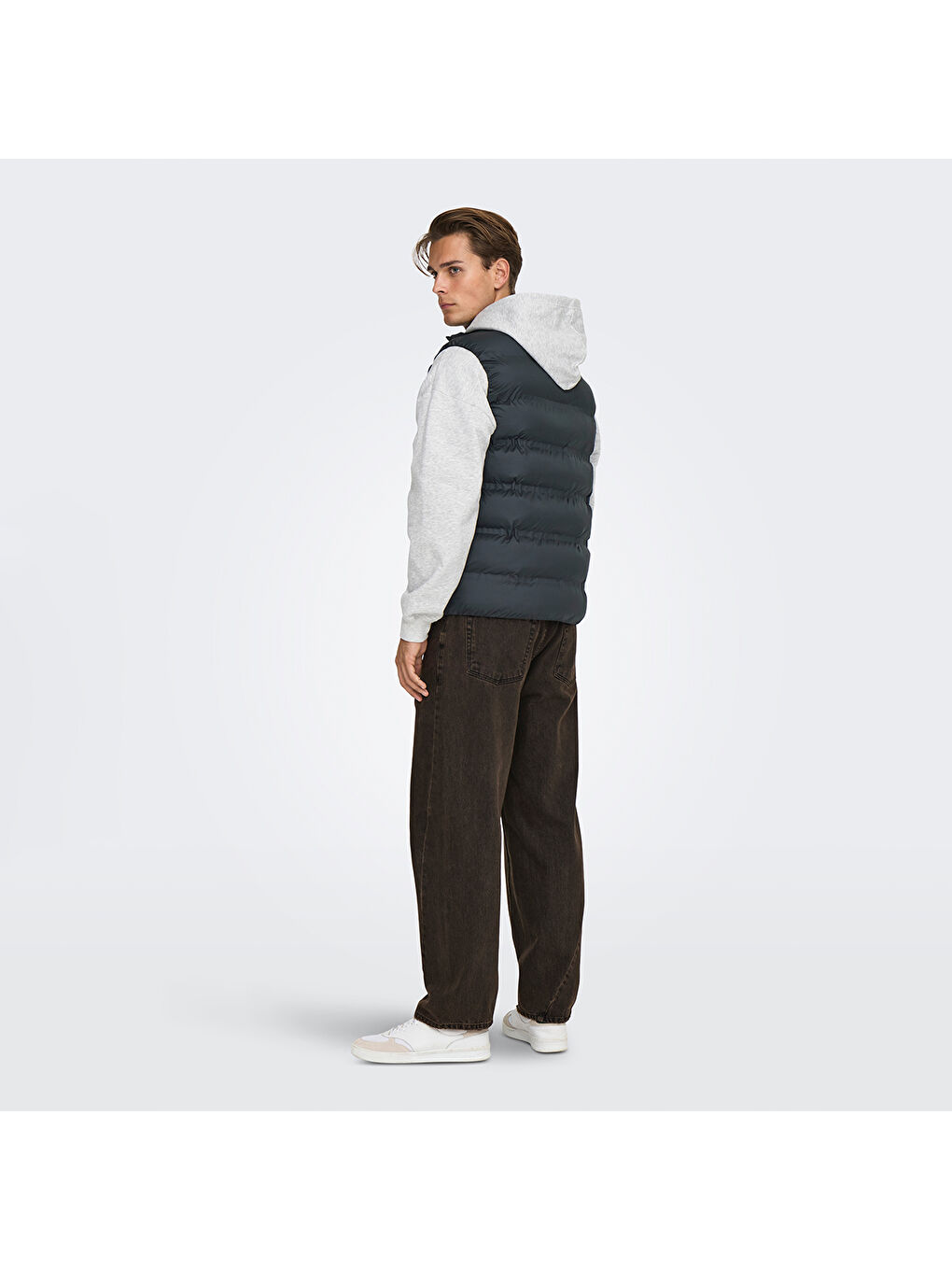 Union Seamless Life Puffer Erkek Siyah Dik Yaka Yelek-3