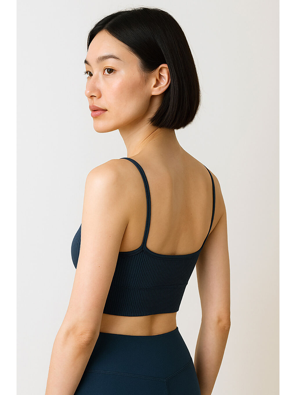 İndigo İnce Askılı Toparlayıcı Ripli Spor Büstiyer-1