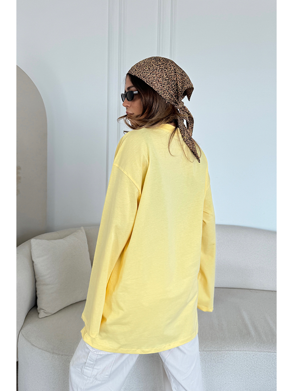 Geniş Kol Oversize 2'Li Paket T-Shirt 964 Lila/Sarı-9