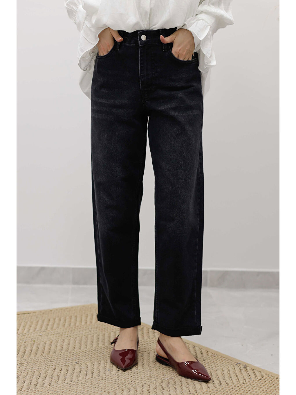 Mom Jean Pantolon TSD260123 Antrasit-1