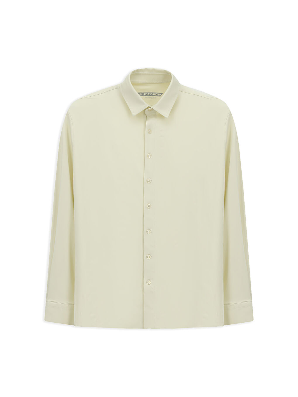 Beyaz Techno-Line Uzun Kol Regular Fit Elastanlı Esnek Gömlek