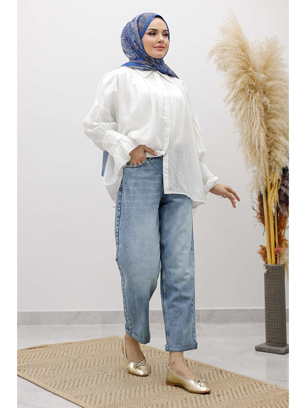 Mom Jean Pantolon TSD260123 Açık Mavi-2