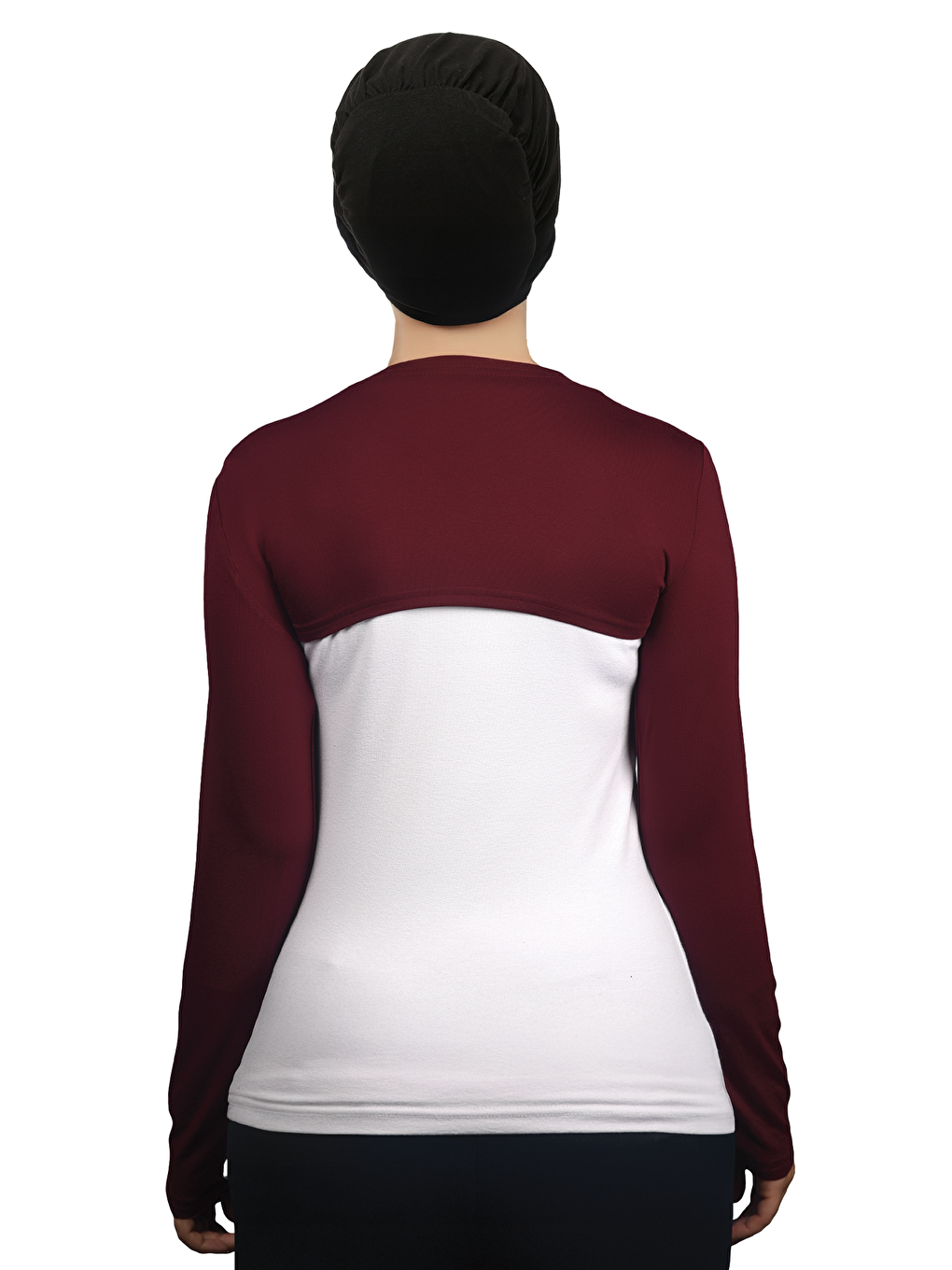 Bordo Uzun Kollu Tesettür Bolero-2