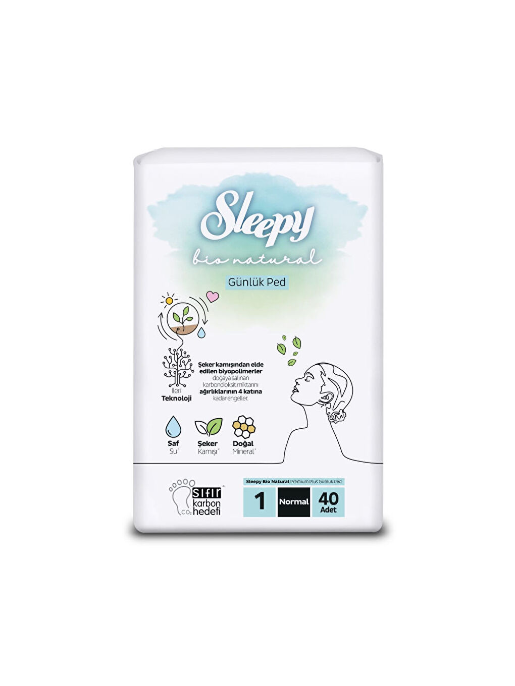 Sleepy Bio Natural Günlük Ped 1 Normal 40 Adet