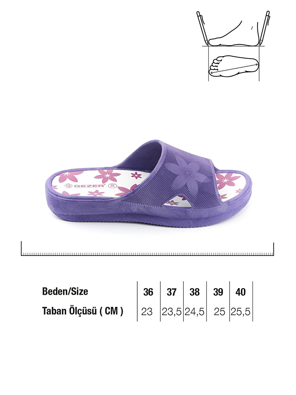 Mor Yazlık Kaydırmaz Taban Kadın Terlik-1