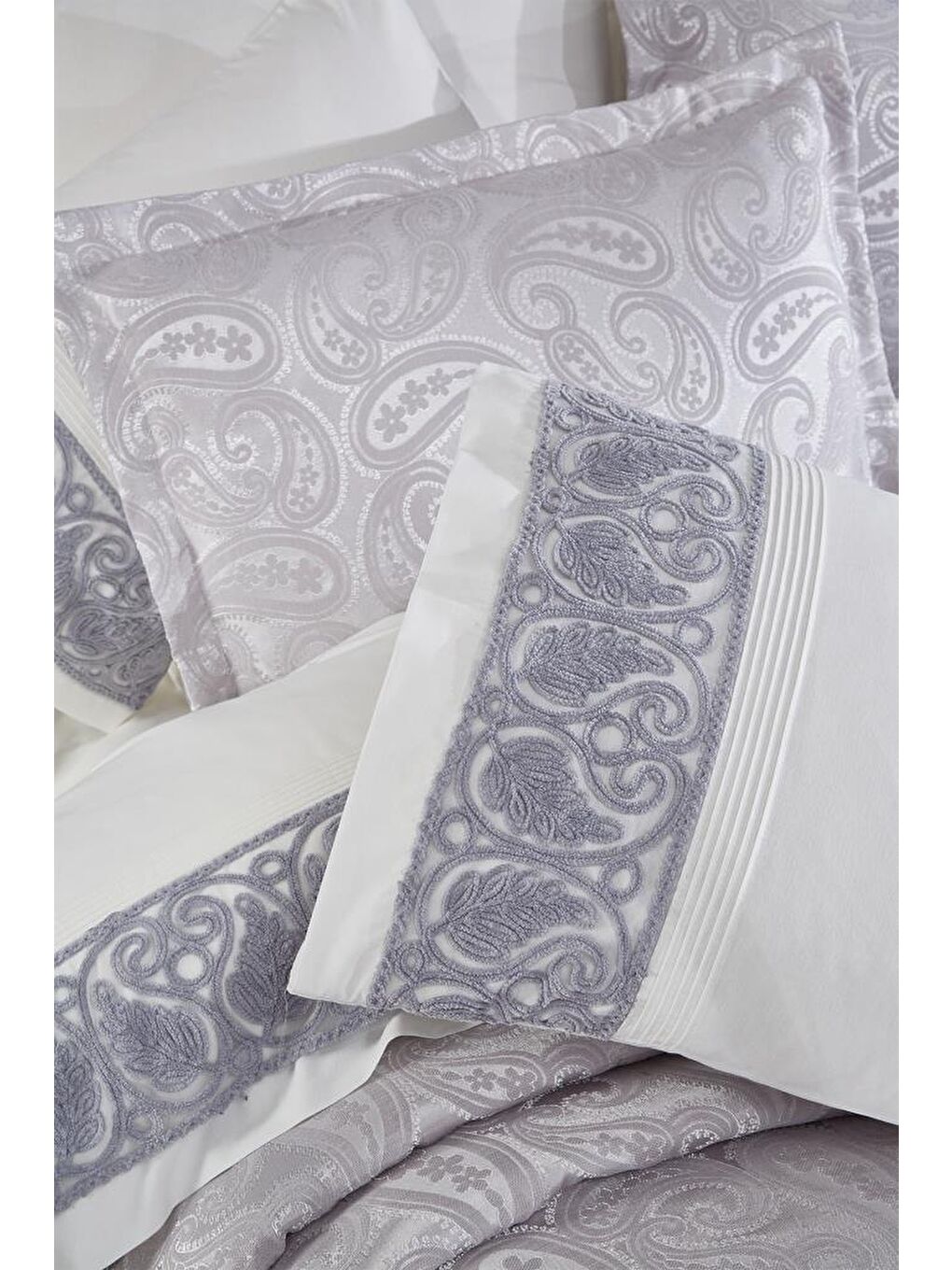 Şal 10 Parça Battaniyeli Çeyiz Seti Gri-6