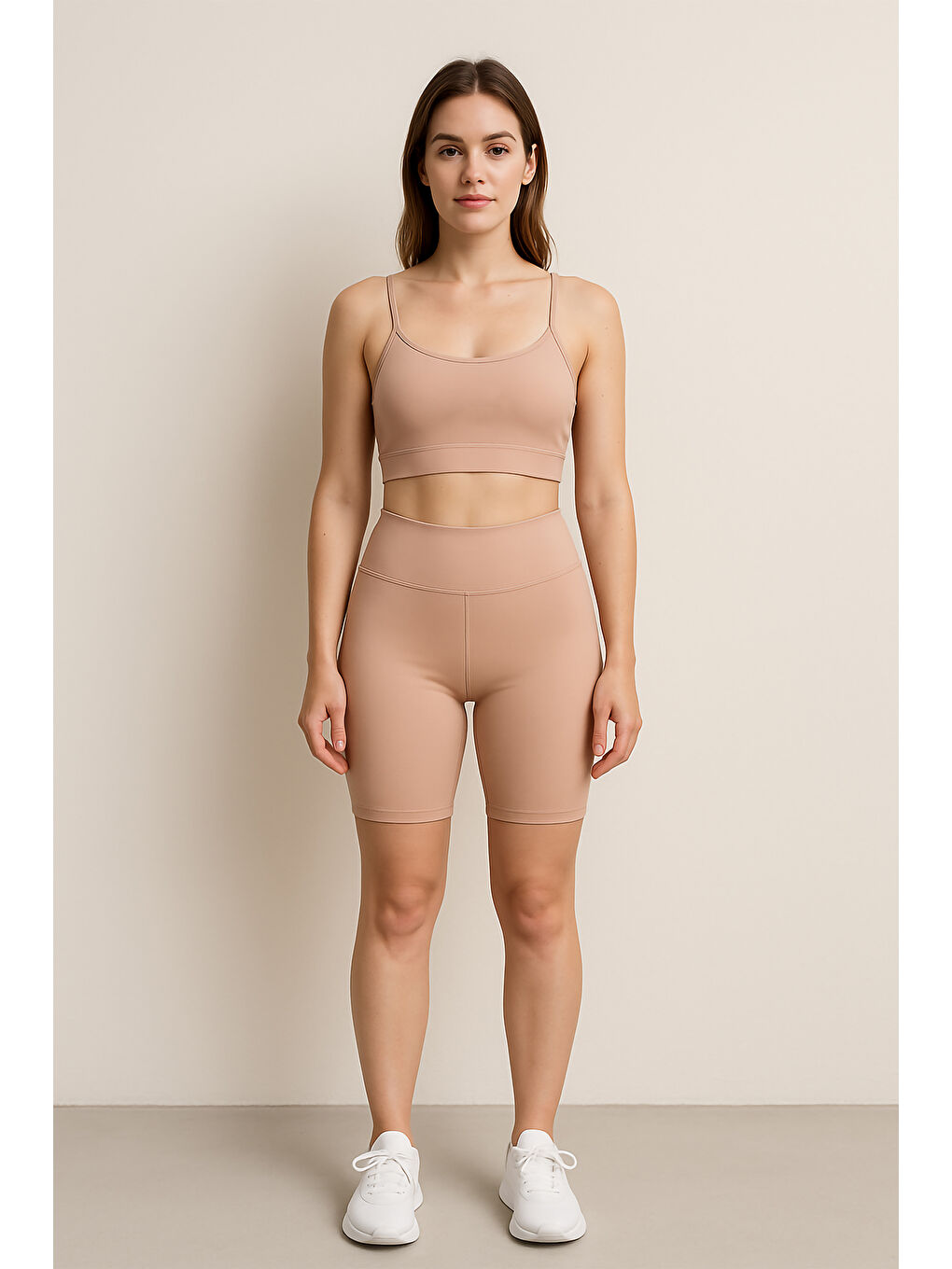 Turuncu Yüksek Bel Toparlayıcı Kadın Spor Kısa Tayt