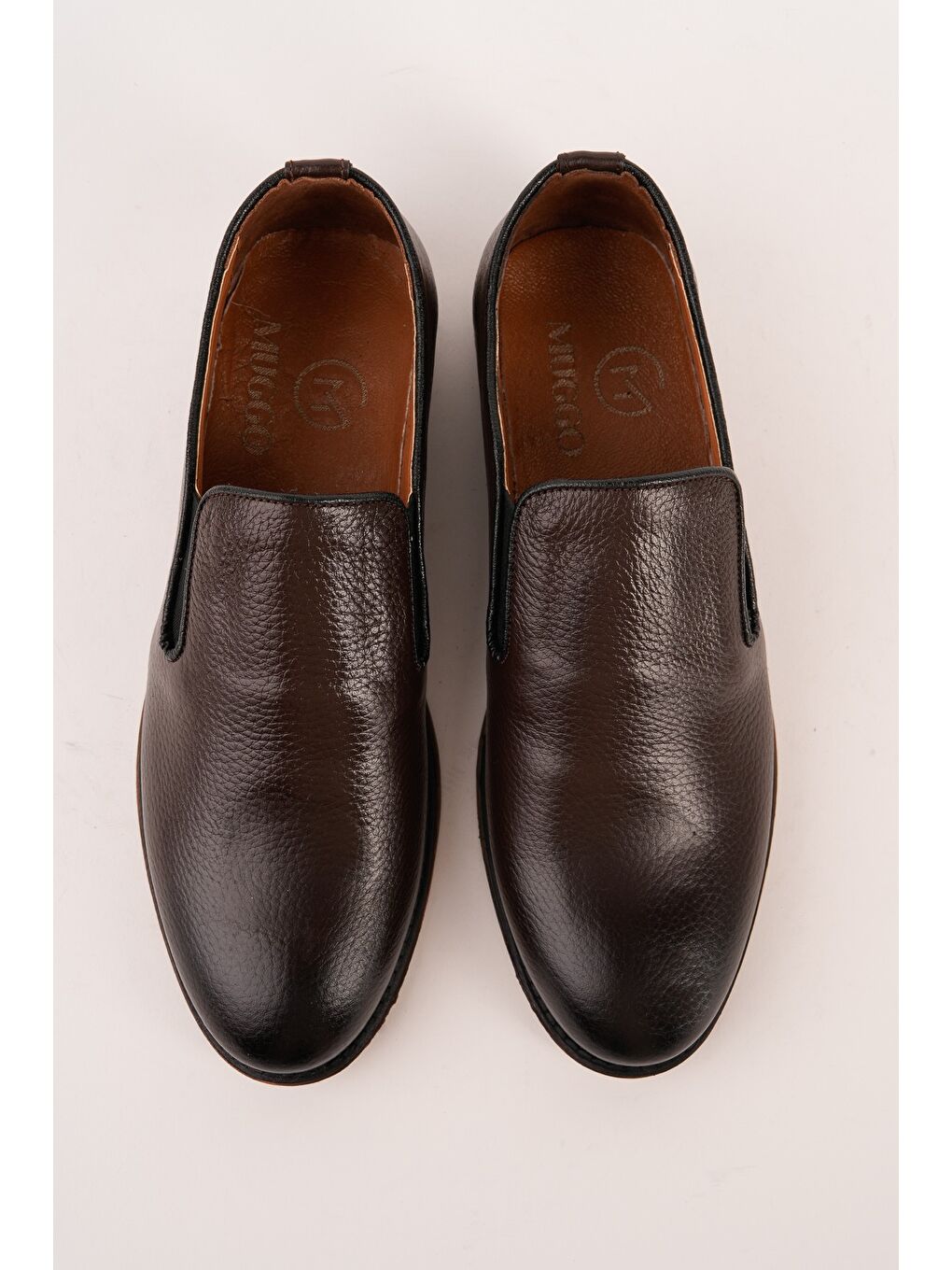 Kahverengi CRİSH Hakiki Deri Bağcıksız Erkek Günlük Klasik Casual Ayakkabı-1