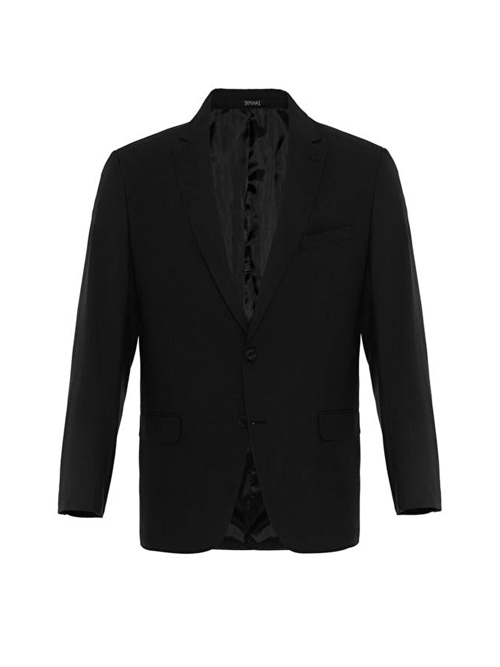 Siyah Regular Düz Mono Yaka 6 Drop Takım Elbise-1