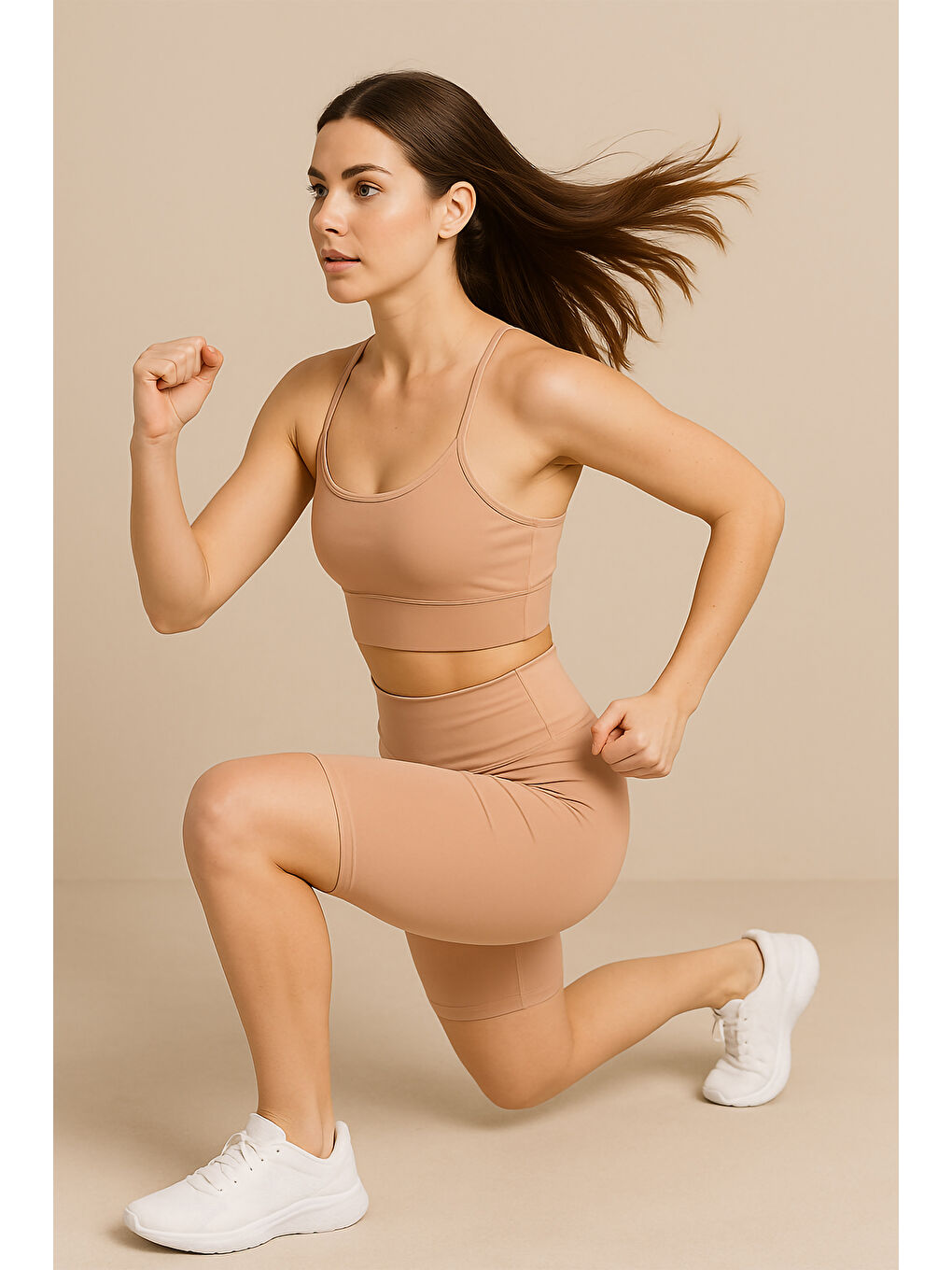 Turuncu Yüksek Bel Toparlayıcı Kadın Spor Kısa Tayt-3