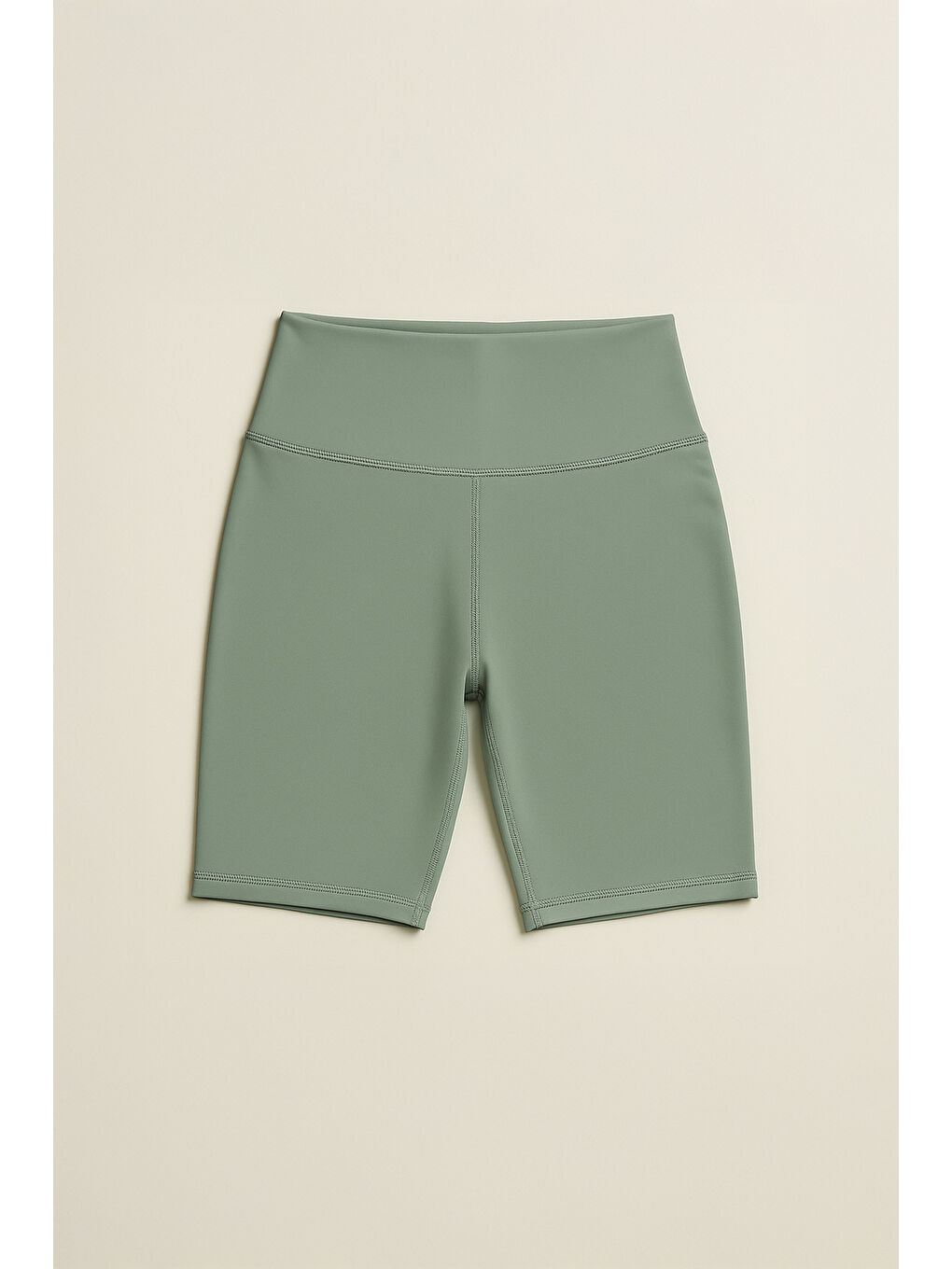 Yeşil Yüksek Bel Toparlayıcı Kadın Spor Kısa Tayt-1