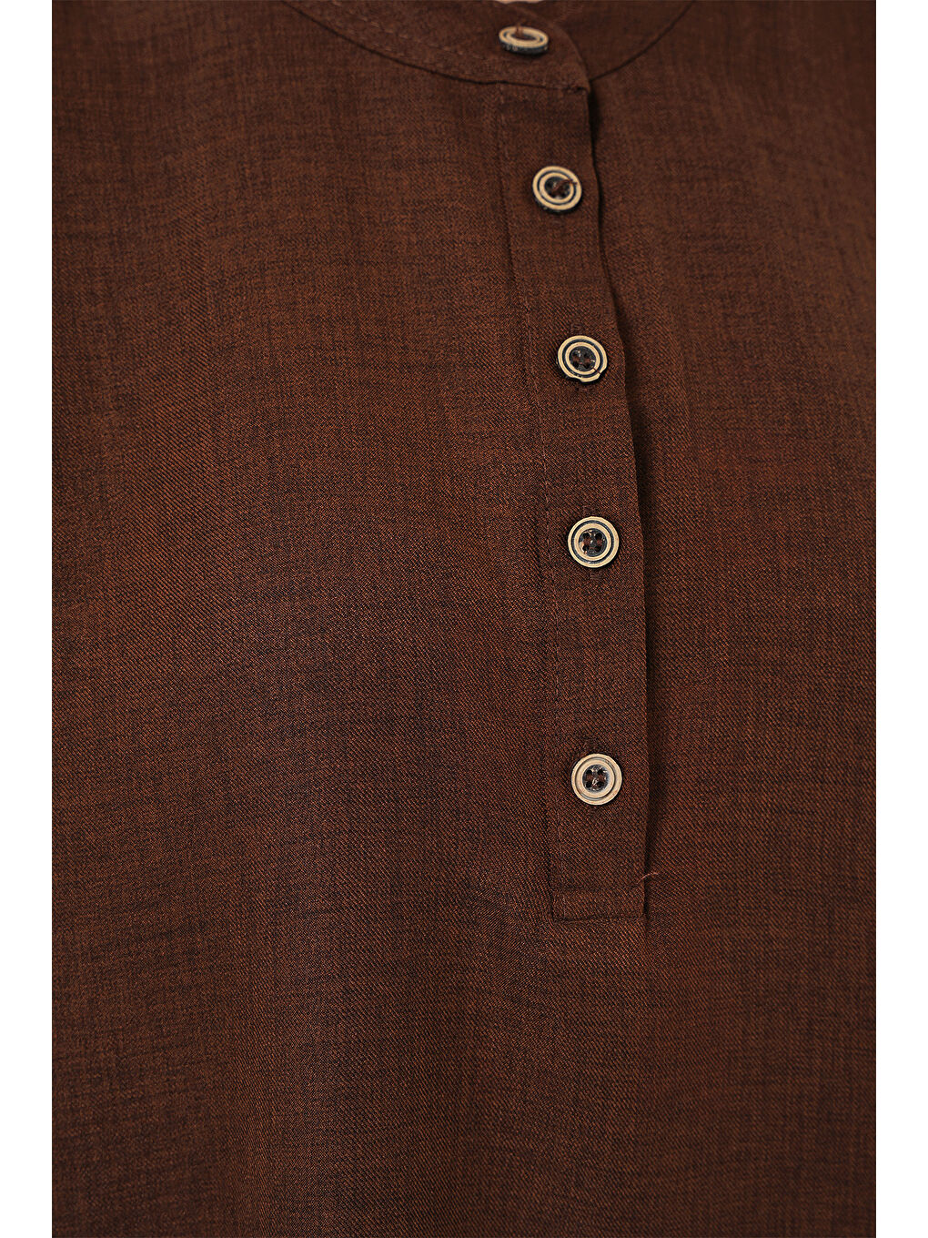 Bigdart 6678 Keten Tunik Pantolon İkili Takım - Kahverengi - 3