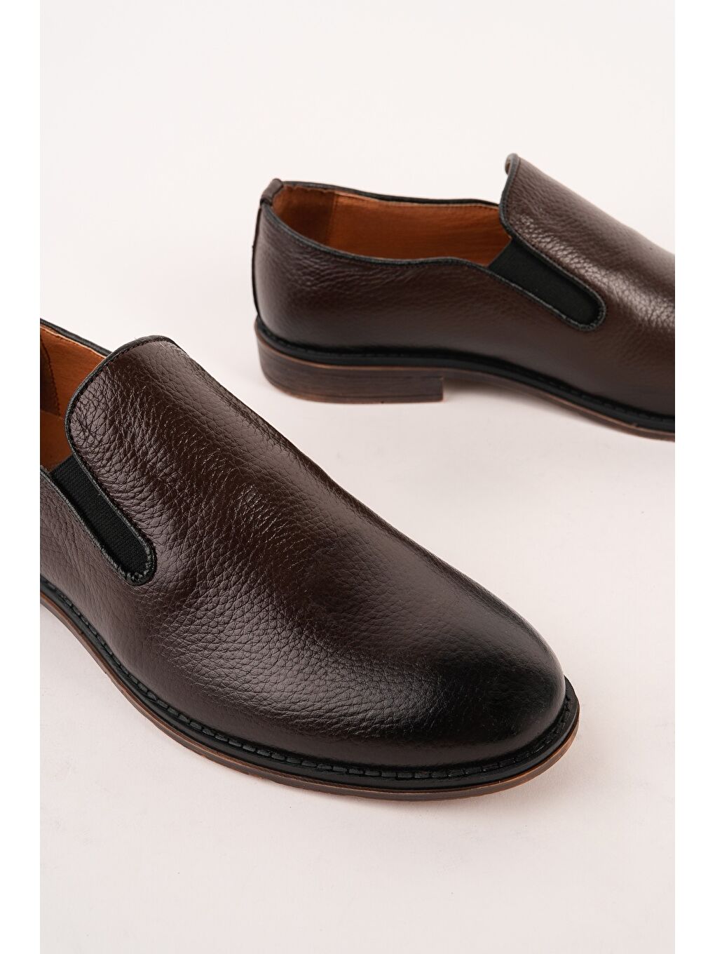 Kahverengi CRİSH Hakiki Deri Bağcıksız Erkek Günlük Klasik Casual Ayakkabı-2