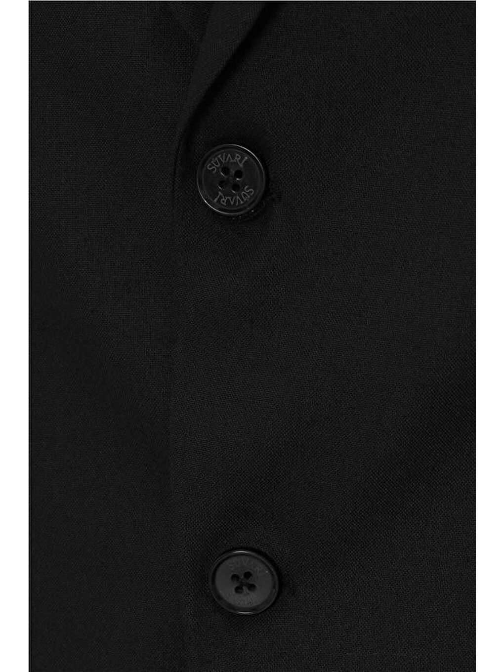 Siyah Regular Düz Mono Yaka 6 Drop Takım Elbise-2