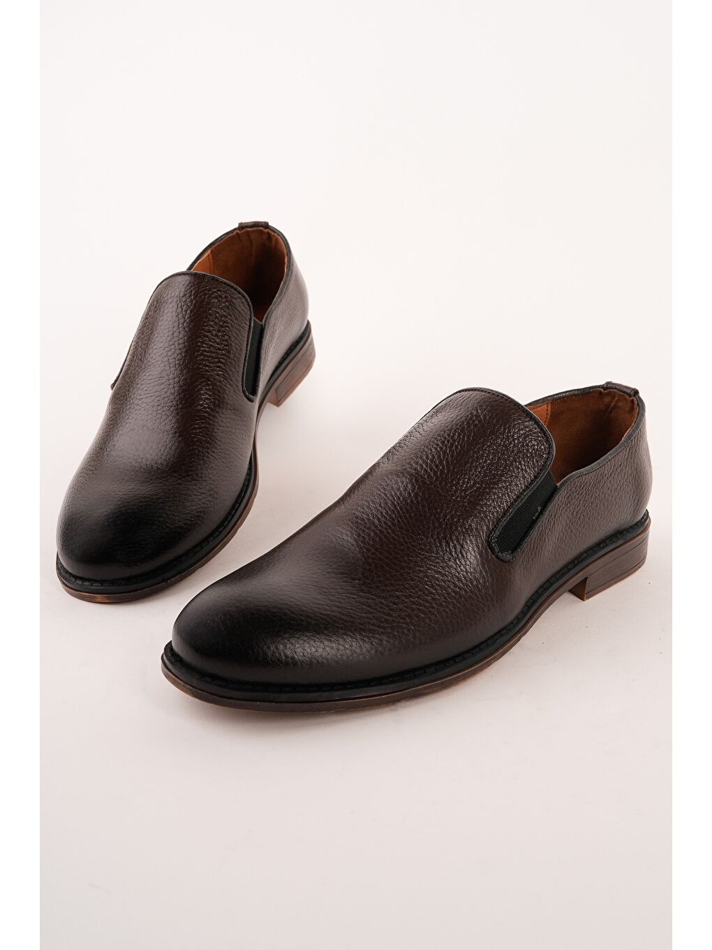 Kahverengi CRİSH Hakiki Deri Bağcıksız Erkek Günlük Klasik Casual Ayakkabı-3