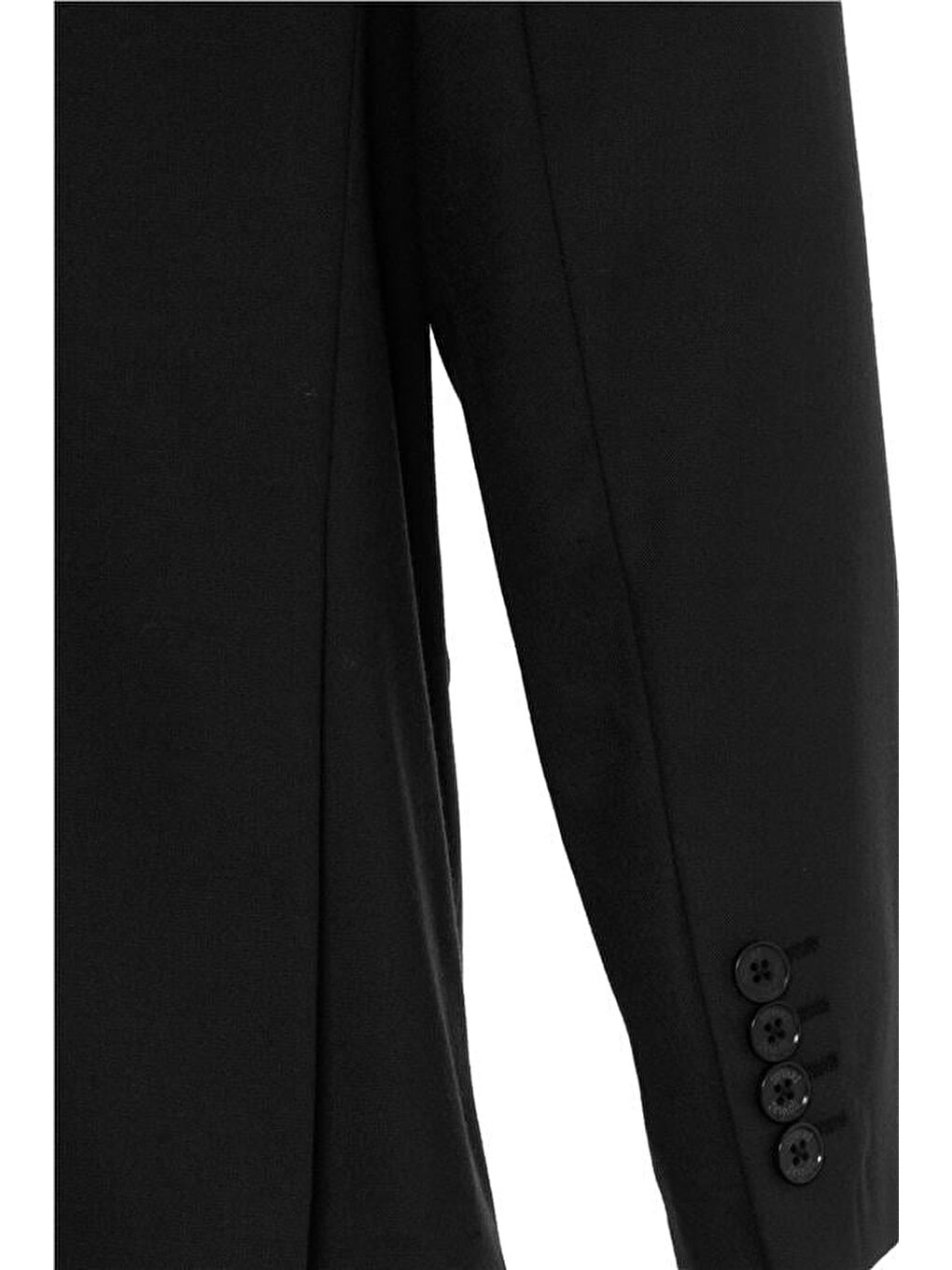 Siyah Regular Düz Mono Yaka 6 Drop Takım Elbise-4