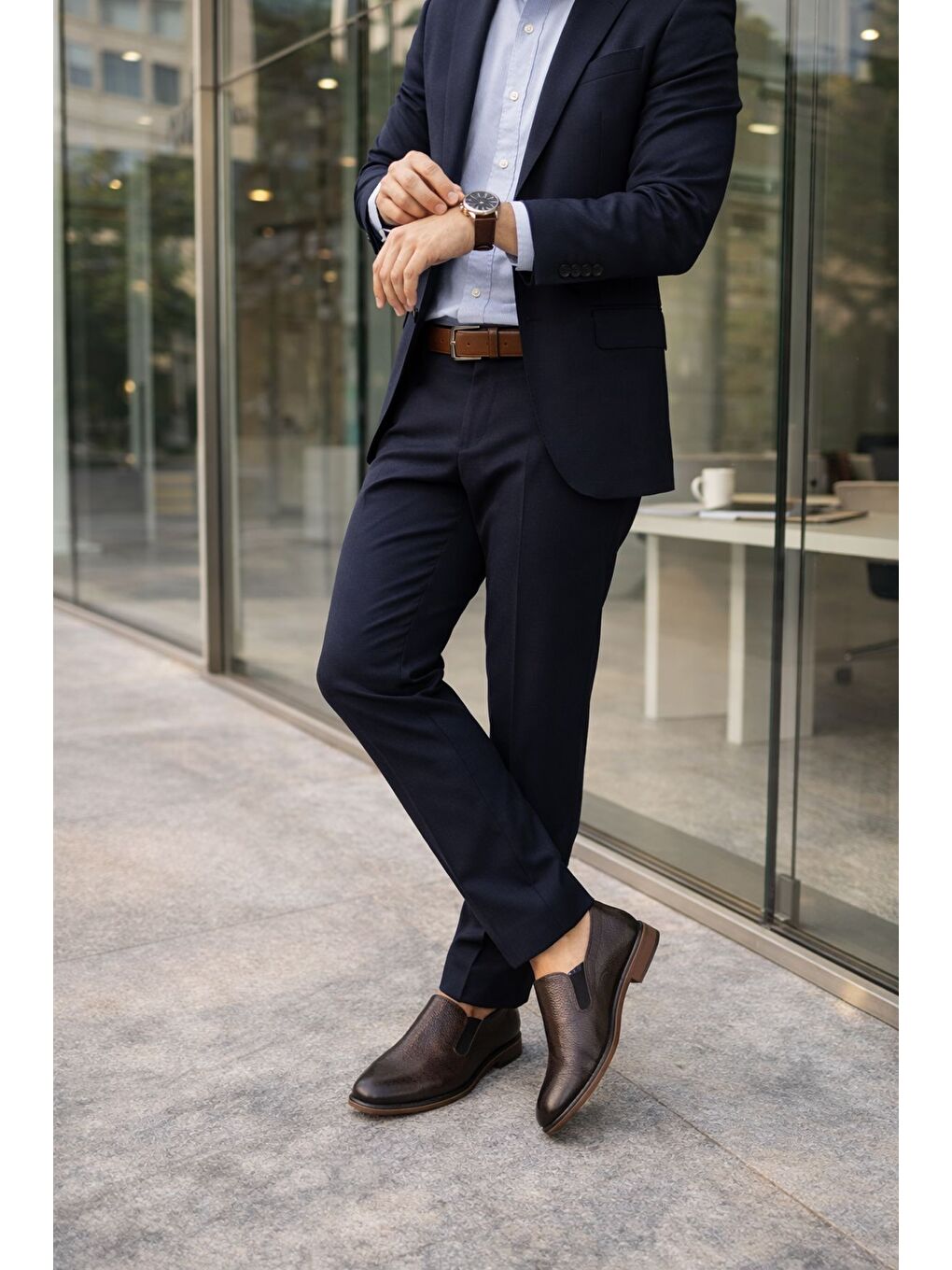 Kahverengi CRİSH Hakiki Deri Bağcıksız Erkek Günlük Klasik Casual Ayakkabı-6